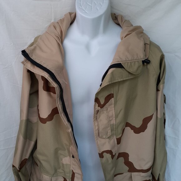 Size Large Long Cold Weather Parka Desert Camouflage Jacket Coat - Picture 3 of 11